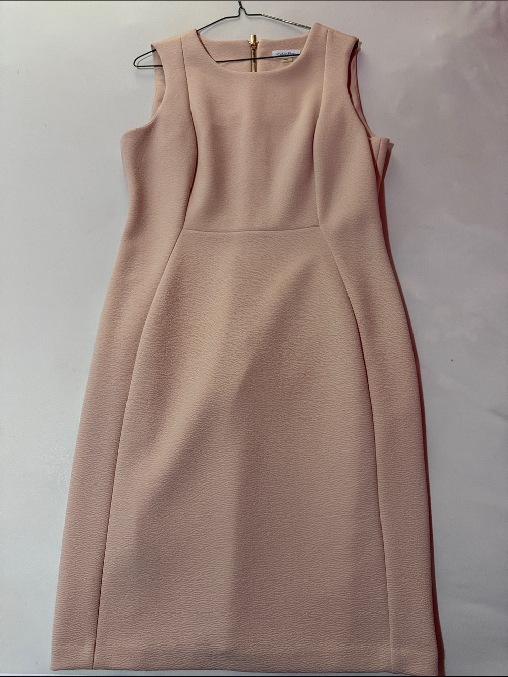 Calvin Klein Sleeveless Sheath Dress in Pale Blush